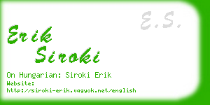 erik siroki business card